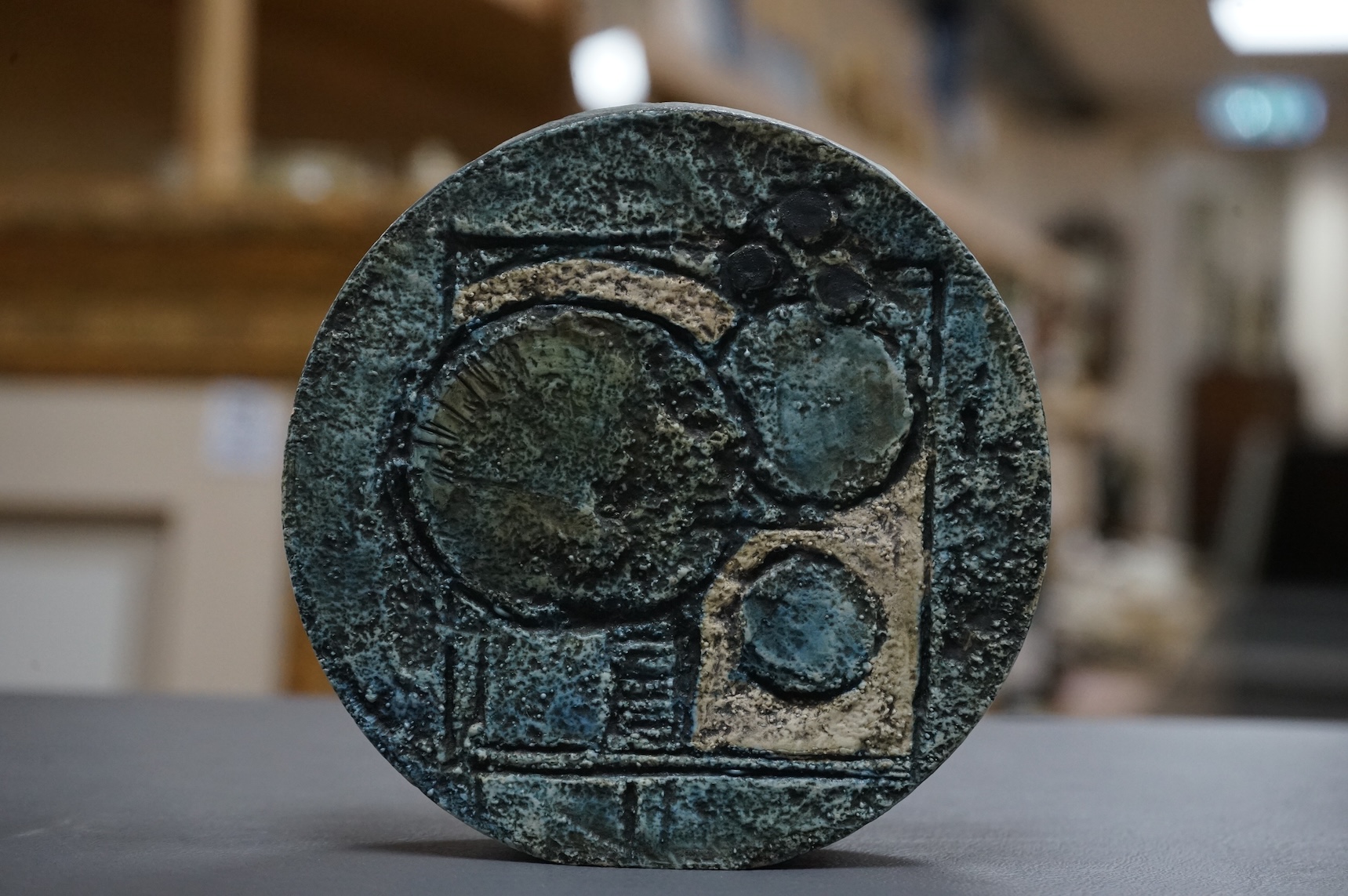 A small Troika wheel vase, initialled by Linda Taylor, 12cm